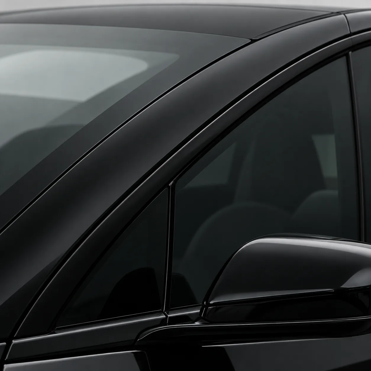window trim detail on a Tesla wrap