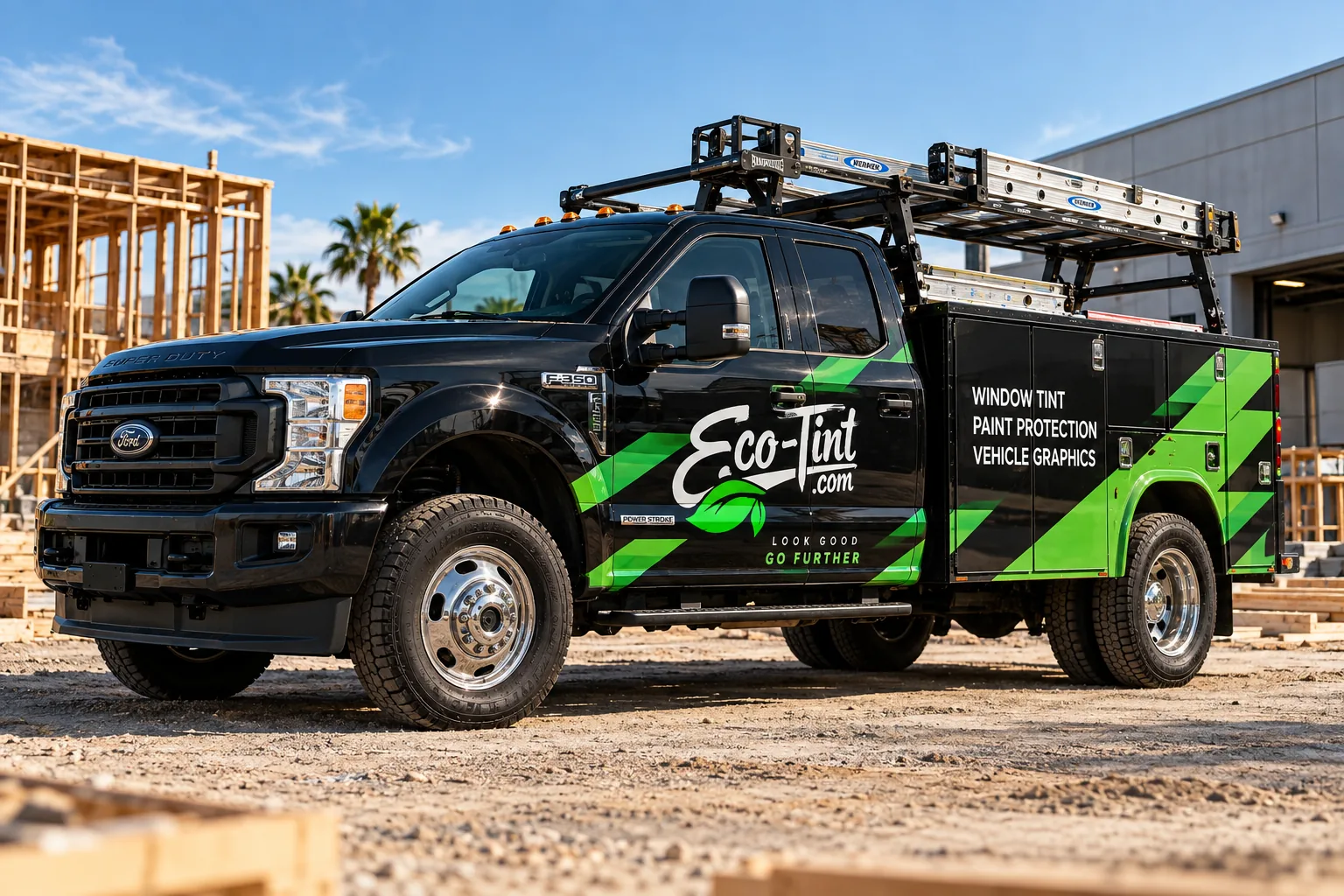 Custom commercial wrap on a service and utility truck in Las Vegas