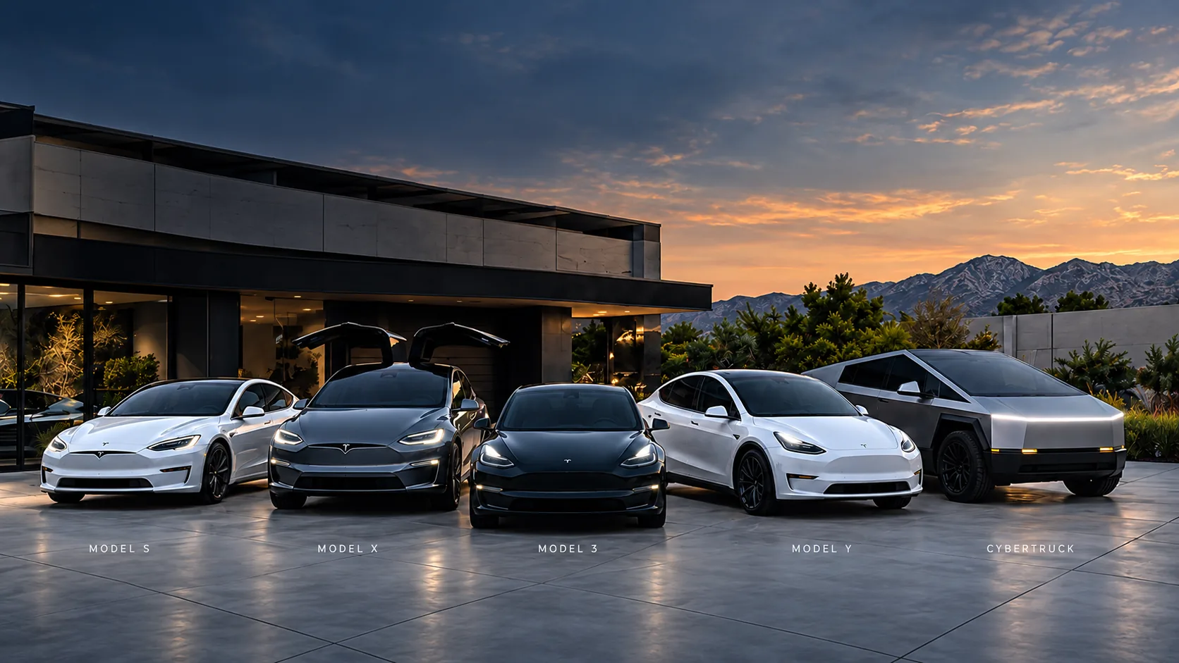 Tesla with wrap and paint protection film
