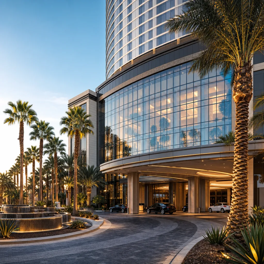 Commercial window film on a Las Vegas casino resort and hospitality property